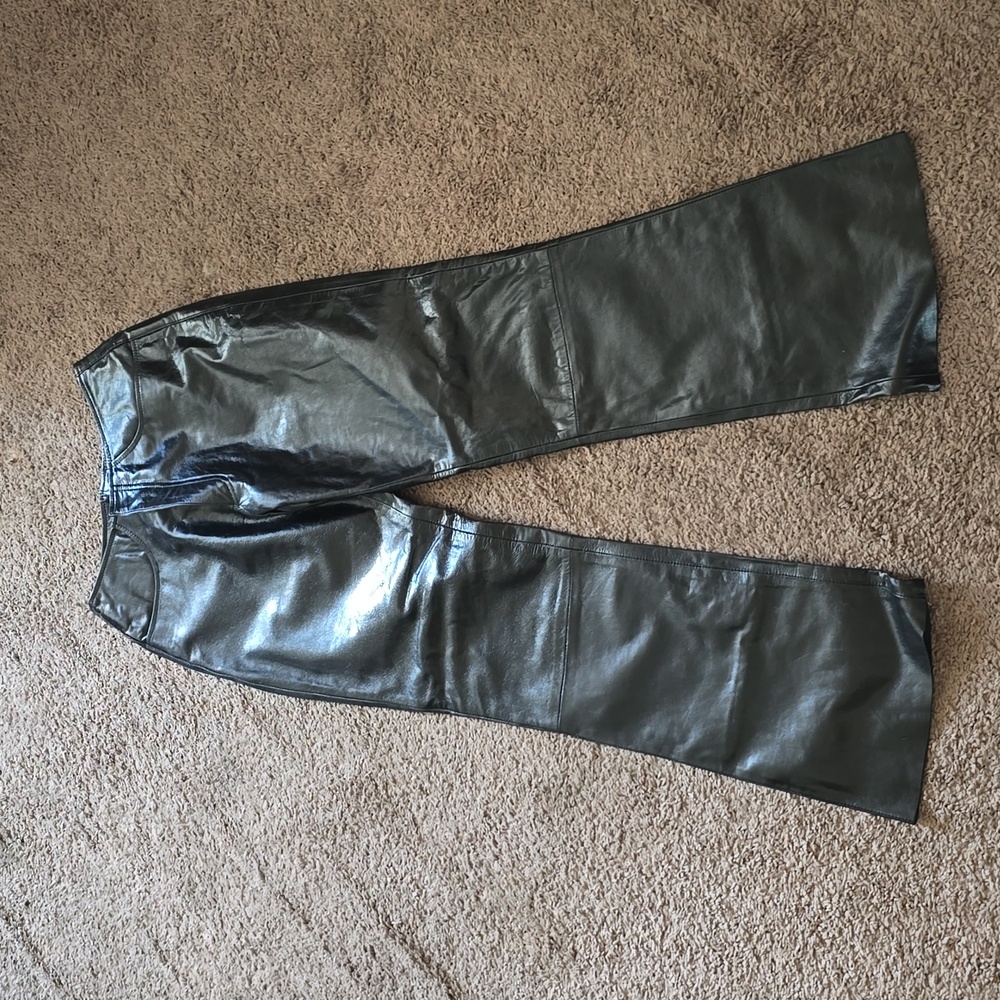 Black Leather Pants. Size 4